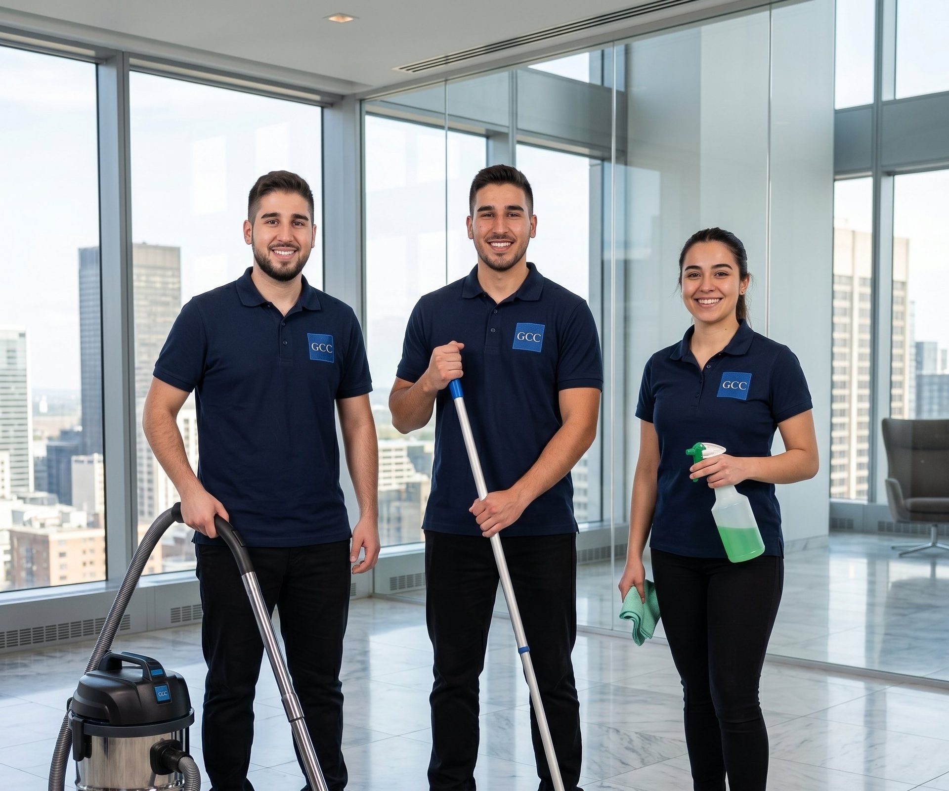 Équipe GCC Entretien dans une tour de bureaux à Montréal